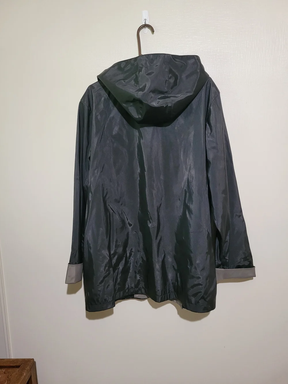Hooded Trench Coat in Black